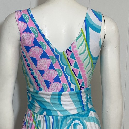 Lilly Pulitzer Marco Maxi Dress Womens S Multi Coco Island Sleeveless Ruched - Picture 8 of 21
