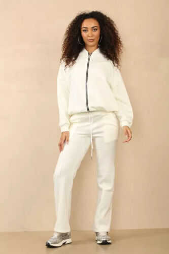 Women Bomber Oversize Baggy 2 Piece Lounge Wear Casual Set Ladies Suit Tracksuit - Picture 11 of 24