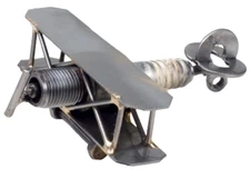 Airplane Hand Crafted Recycled Metal Art Sculpture Figurine  