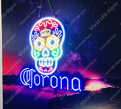 Corona Haunted Skull Beer Vivid LED Neon Sign Light Lamp Corona Haunted Skull Beer Vivid LED Neon Sign Light Lamp