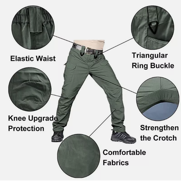 Men's Tactical Cargo Pants – Waterproof Combat Hiking Trousers, Multi-Pocket, 28-44 Waist