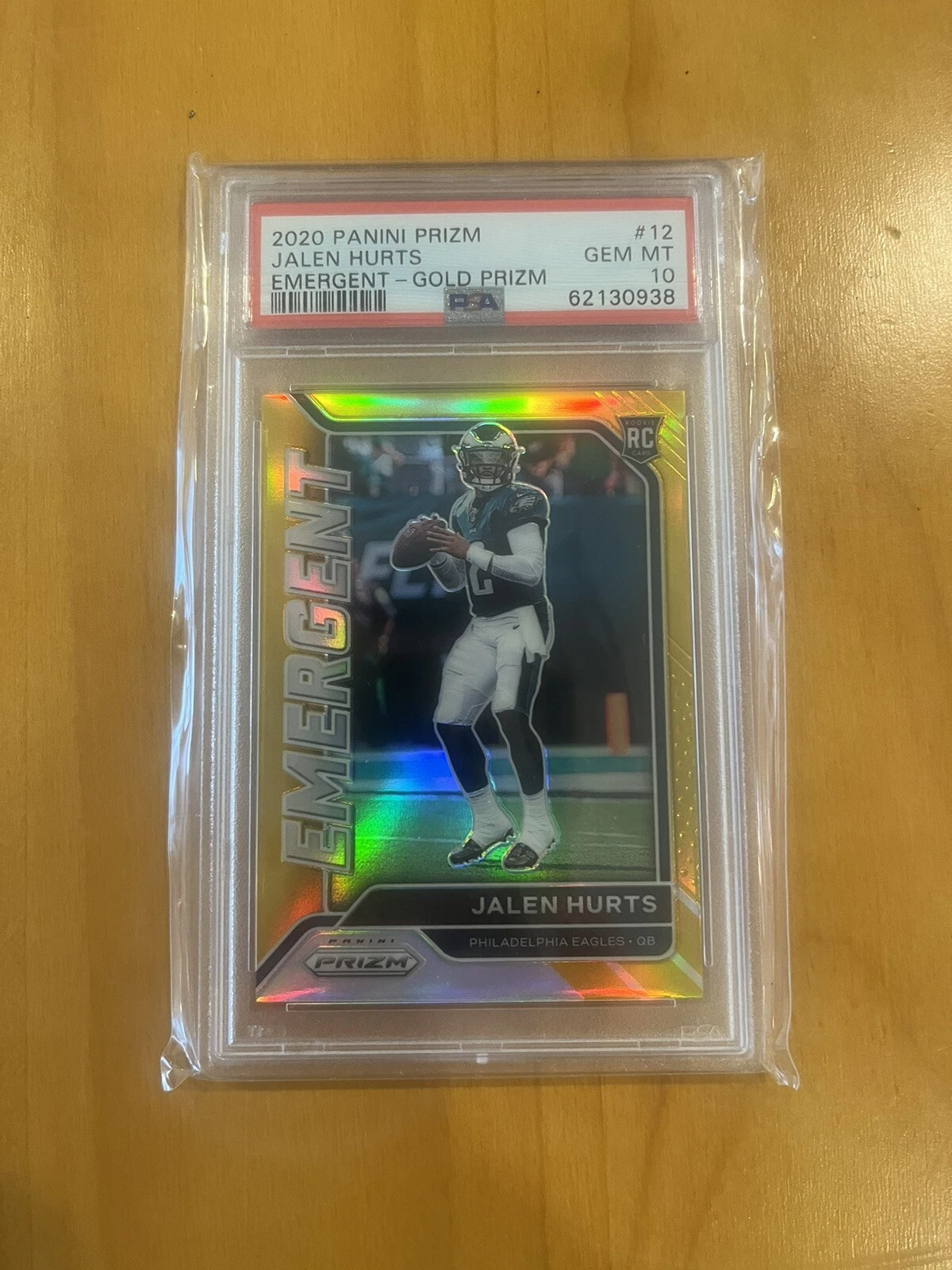 Jalen Hurts Panini Prizm Emergent #12 Gold Prizm