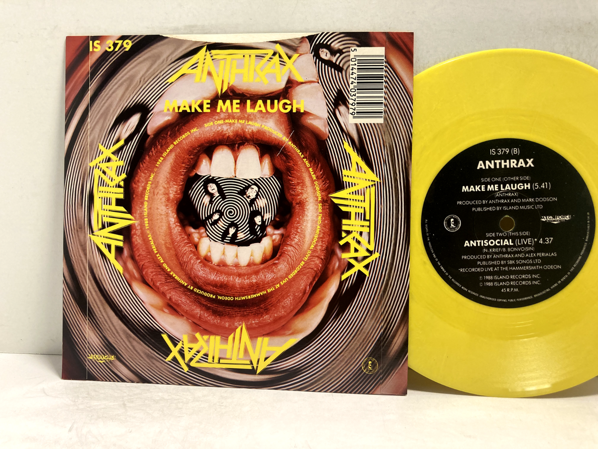 Anthrax - Make Me Laugh - 45 RPM 7 inch - Tested EX- Yellow Vinyl
