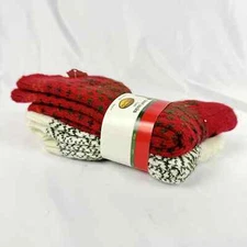 Talbots Women's Thick Soft Boot Socks 2 Pairs Snowflakes Large