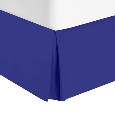 Luxury Pleated Tailored Bed Skirt - 14  Drop Dust Ruffle, Twin XL - Royal Blue