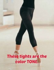 Danskin 605 Women's Size A/B Tone Beige NYCB Microfiber Hipster Capri Tights