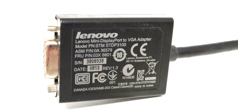 Original Lenovo Mini-DisplayPort zu VGA Adapter STM STDP3100 , 03X6601 , 0A36579 - Bild 3 von 4