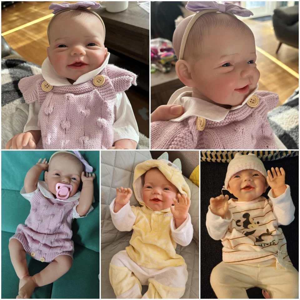 Реалистичные куклы-реборны 20 дюймов винил для всего тела девочки сладкие улыбающиеся подарки новорожденным - Изображение 4 из 4