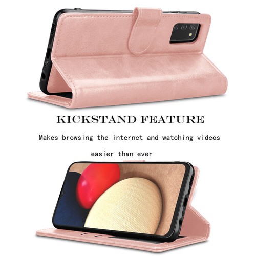 Funda billetera de cuero con soporte para tarjetas abatible con soporte para teléfono para teléfono para Samsung Galaxy A02S - Imagen 17 de 41