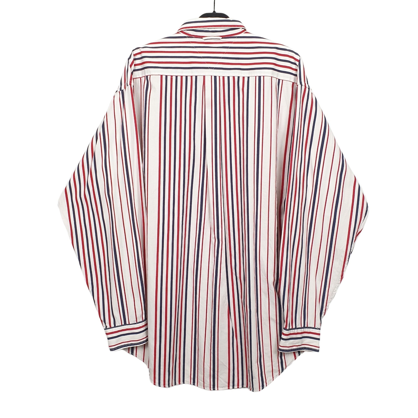 TOMMY HILFIGER Red Pinstripe Shirt Long Sleeve Casual Mens XL image 3