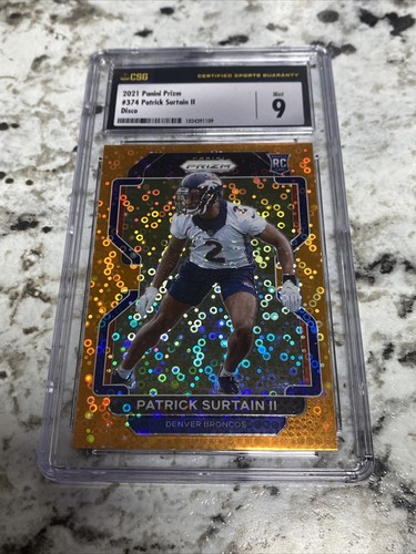2021 Panini Prizm 374 Patrick Surtain II Orange Disco Rookie Card RC 