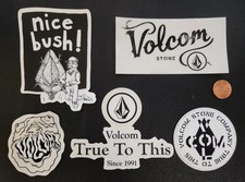 VOLCOM Surf Snowboard BMX Skateboard 5 Sticker Set Flawless NEW old stock 39