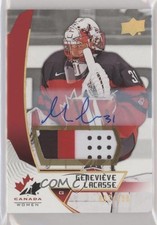 2019 Team Canada Juniors Premium Swatch 92/199 Genevieve Lacasse #61 Auto z1b