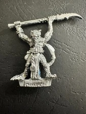 Vintage Citadel Warhammer 1987 Ratmen Skaven Champion Halberd N517 Metal OOP R8