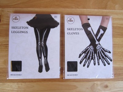 KBW Brand Halloween Skeleton Leggings and Skeleton Gloves For Sale!!!