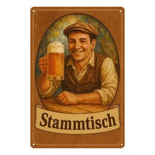 Bier Stammtisch Mann Blechschild | 20x30cm | Dekoschild Schild Metallschild