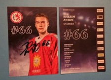 DEL Eishockey Autogrammkarte D&uuml;sseldorfer EG Maksim Anton