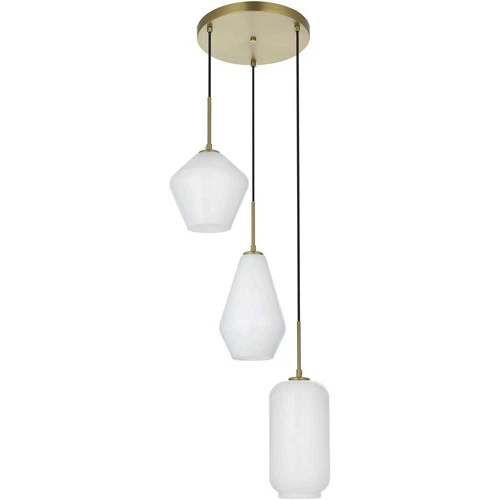 Living District LD2269SG Gene 3 Light 17 inch Satin Gold Pendant Ceiling Light - Picture 8 of 10