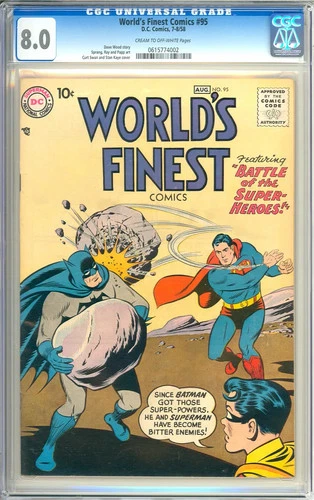 World's Finest Comics #95 High Grade Silver Age Batman Superman DC 1958 CGC 8.0