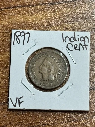 1897 Indian Head Cent Penny VF Very Fine Better Date U.S. 1c Type Coin (Raw18012