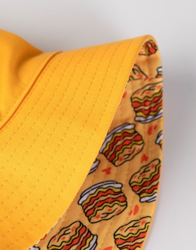 Sombrero de cubo Garfield naranja reversible cara y lasaña unisex - Imagen 5 de 7