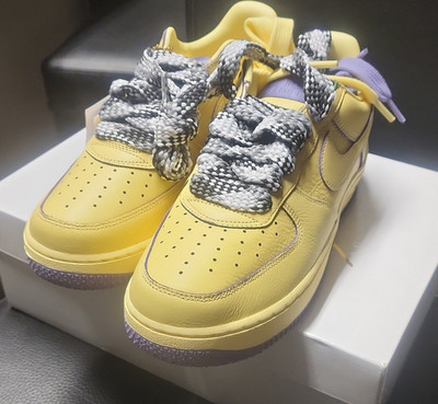 Nike Air Force 1 Low Kobe Bryant Yellow Purple Custom Men's Basketball Sneakers