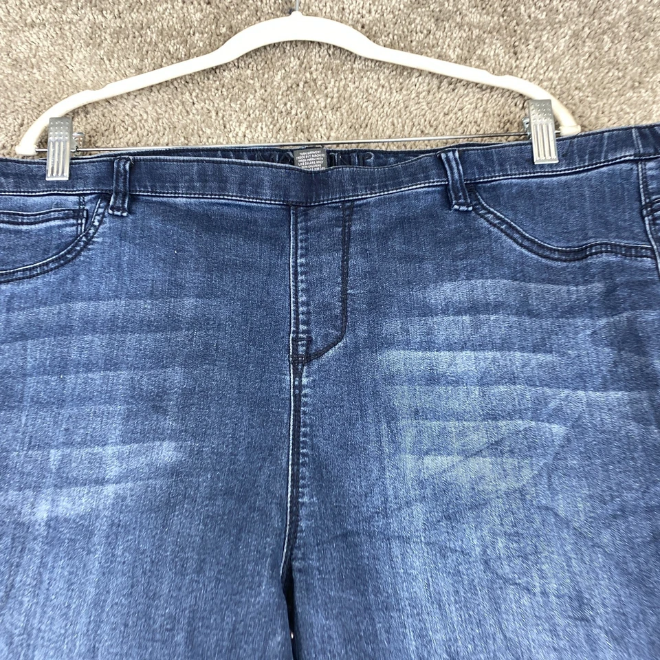 Jean Massini Jegging para mujer talla grande 24 azul tiro alto lavado oscuro 5 bolsillos Foto 2 de 4