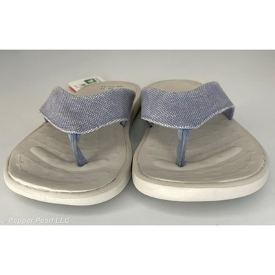 Flip Flop Thong Sandal Blue Women's 6 Kids 4 Soft Science Skiff 2.0 Canvas