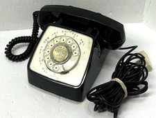 Vintage GTE Automatic Electric Black Rotary Dial Desk Phone 1975