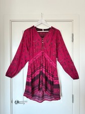 Spell & The Gypsy Phoenix Mustang Mini Play Dress Magenta Boho Festival Size S