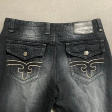 Vintage Relfex Jeans Y2K Boot Cut Denim Men's Size 36x30 Distressed Rock & Roll