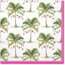 50Pcs Christmas Paper Napkins - Tropical Ornament 3-Ply Disposable Luncheon