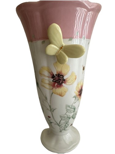 Lenox Butterfly Meadow Porcelain Medium Flower Vase 9" MINT - Picture 2 of 11