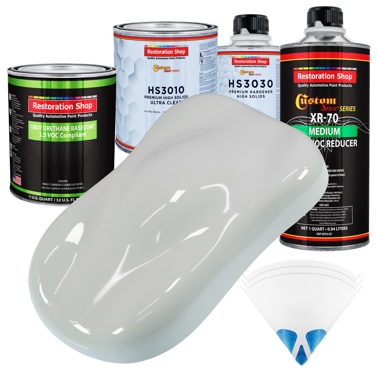Premium Low VOC Urethane Basecoat Car Paint Kit in Classic White