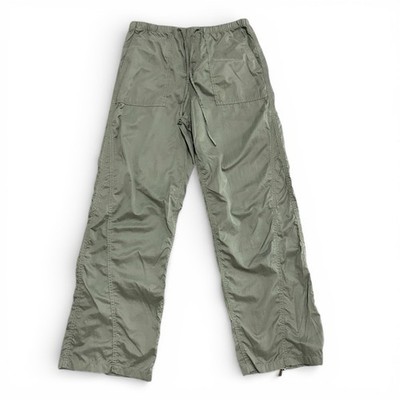 Zara Womens Cargo Pants Size S Parachute Drawstring Green Adjustable Cuff SlipOn