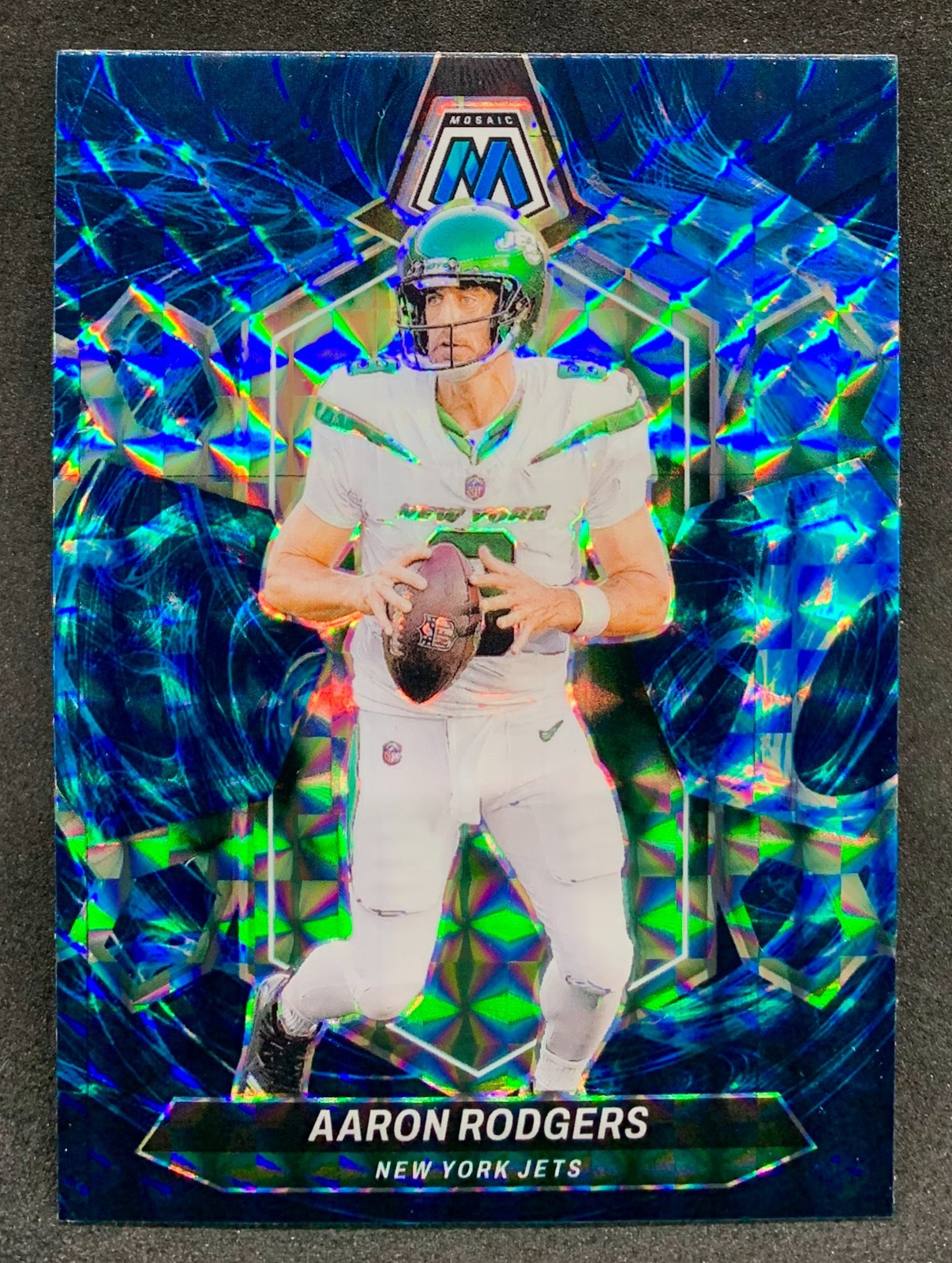 2024 Panini Mosaic AARON RODGERS Jets Steelers Genesis Prizm Case Hit SP #169