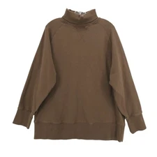 J PETERMAN Brown Sweatshirt Men's Turtle Cowl Neck 100% Cotton Size XL