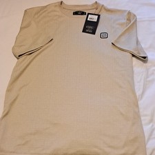 Casa Moda Couture Taupe Crew Neck Short Sleeve Logo NWT T-Shirt Men  s M
