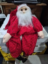 VINTAGE CLOTH Posable SANTA CLAUS CHRISTMAS 18  UNBRANDED Shelf Sitter A