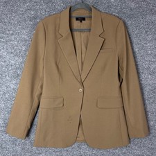 Quince Blazer Womens Small Brown Good Italian Virgin Wool Slim Fit Professional