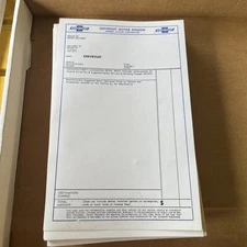 Chevrolet motor division dealer invoice paper blank