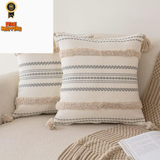 Boho Throw Pillow Covers 20x20 Set of 2 Woven 20" x Pack 2 , Khaki