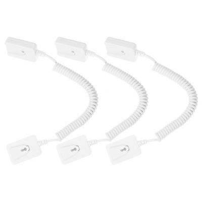  3 Stück ausziehbares Fernbedienungs-Tether-Telefonkabel mit Klebehaken,