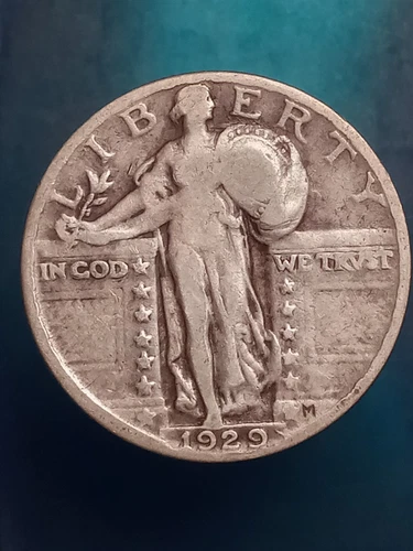 1929-P STANDING LIBERTY QUARTER FINE 25C SILVER PHILADELPHIA