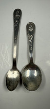 Vintage Gerber 2 Piece Silver Plated Baby Metal Spoons Winthrop