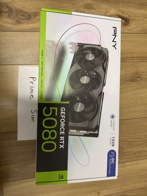 PNY NVIDIA GeForce RTX 5080 Overclocked Triple Fan 16GB GDDR7 PCIe 5.0 Graphics
