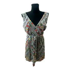 Zero Kleid Damen Sommerkleid Gr 42 Blumenmuster Wickeloptik Elegant