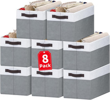 Large Storage Baskets 8 Pack Versatile Fabric...
