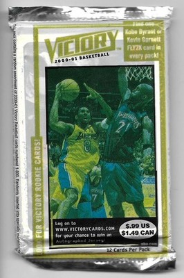 2000-2001 UD BASKETBALL VICTORY 1 pack FACTORY SEALED kobe +garnett fly2k/ pack
