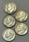 LOT OF 5 - 1959, 61, 62, 63, & 64- D&P ROOSEVELT DIMES 90% SILVER #25